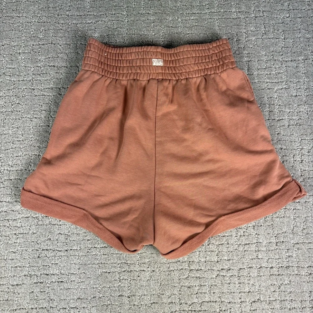 Nike Sportswear High Waist Sweat Shorts Women's Terracotta Lounge Athleisure XS
